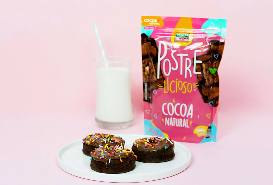 Mini donas de chocolate en microondas